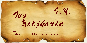 Ivo Miljković vizit kartica